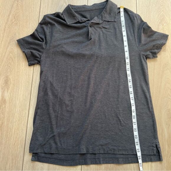 Lululemon Evolution Polo Short Sleeve Shirt Charcoal Heathered Grey Size Small - Picture 9 of 9